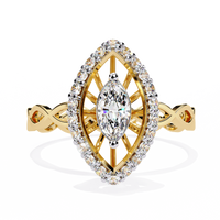Vintage Marquise Halo Lab Grown Diamond Ring
