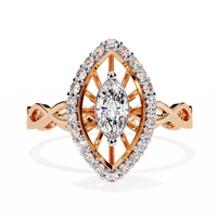 Vintage Marquise Halo Lab Grown Diamond Ring