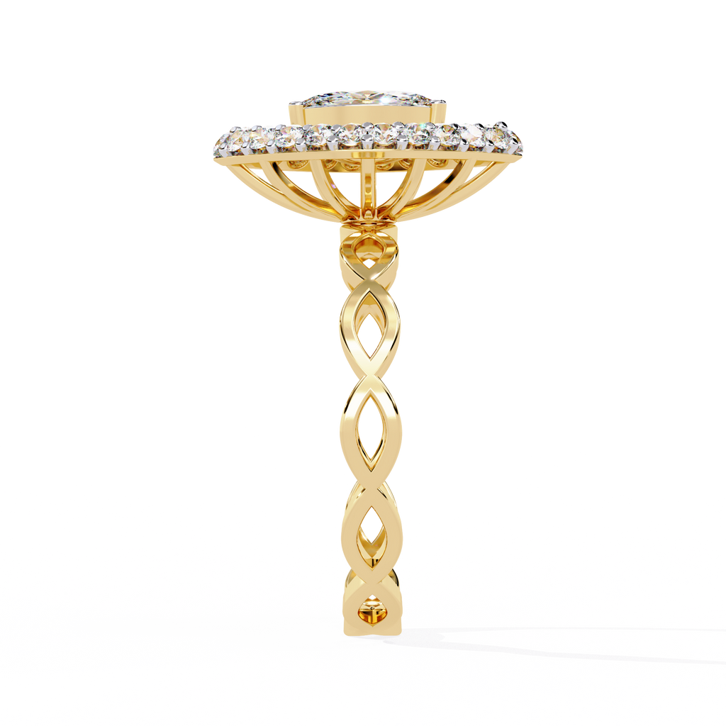 Vintage Marquise Halo Lab Grown Diamond Ring