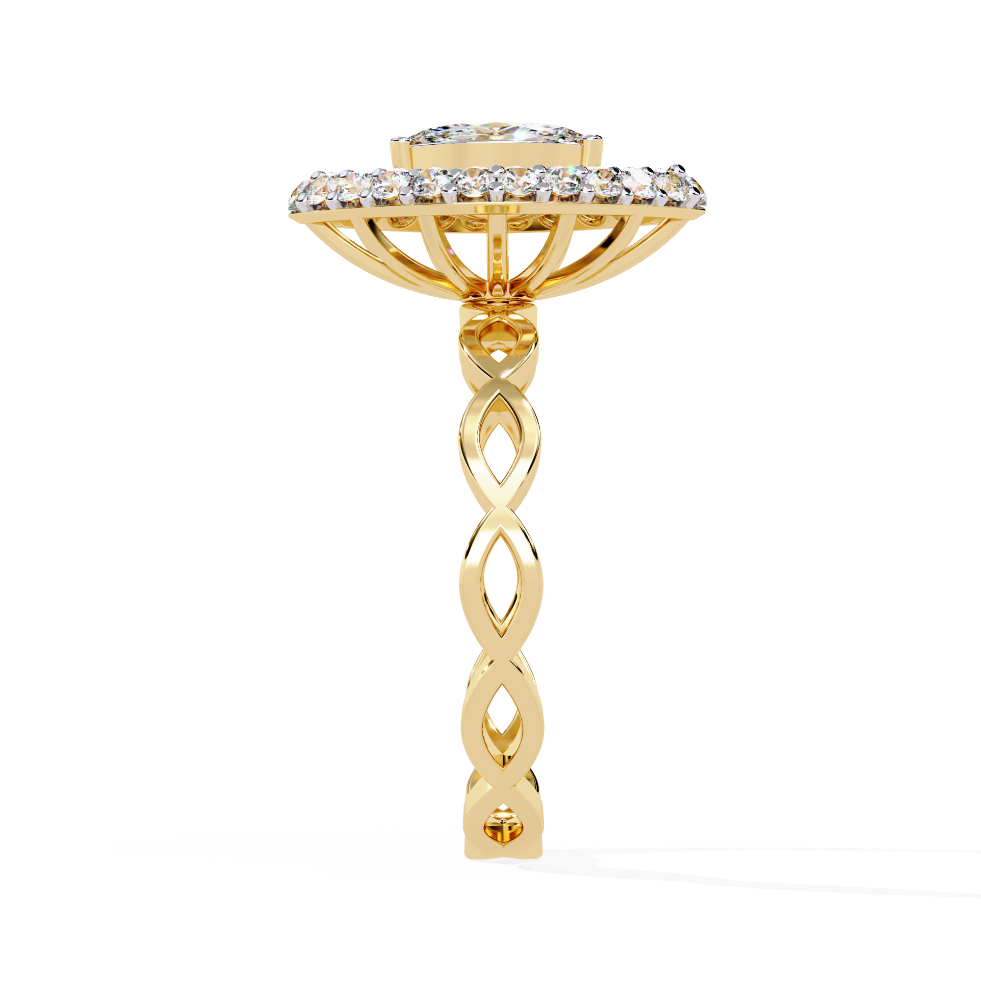 Vintage Marquise Halo Lab Grown Diamond Ring