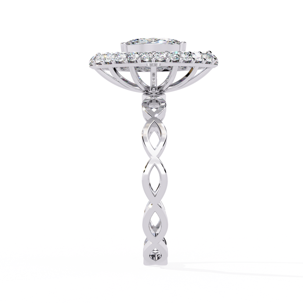 Vintage Marquise Halo Lab Grown Diamond Ring