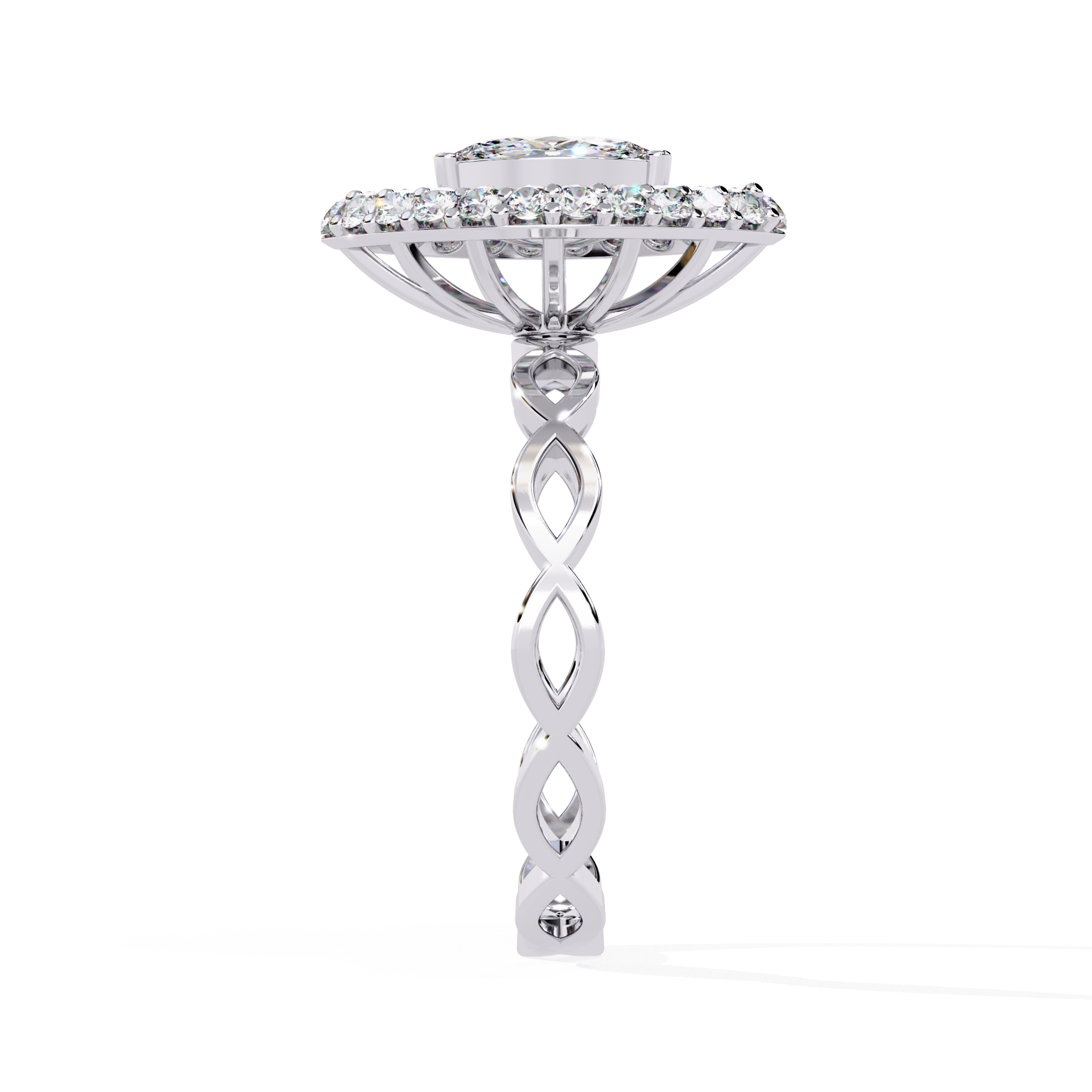 Vintage Marquise Halo Lab Grown Diamond Ring