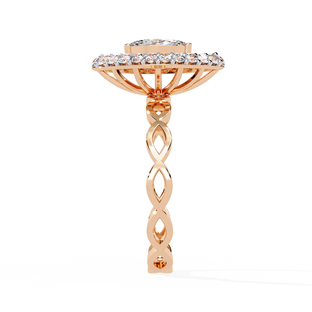 Vintage Marquise Halo Lab Grown Diamond Ring