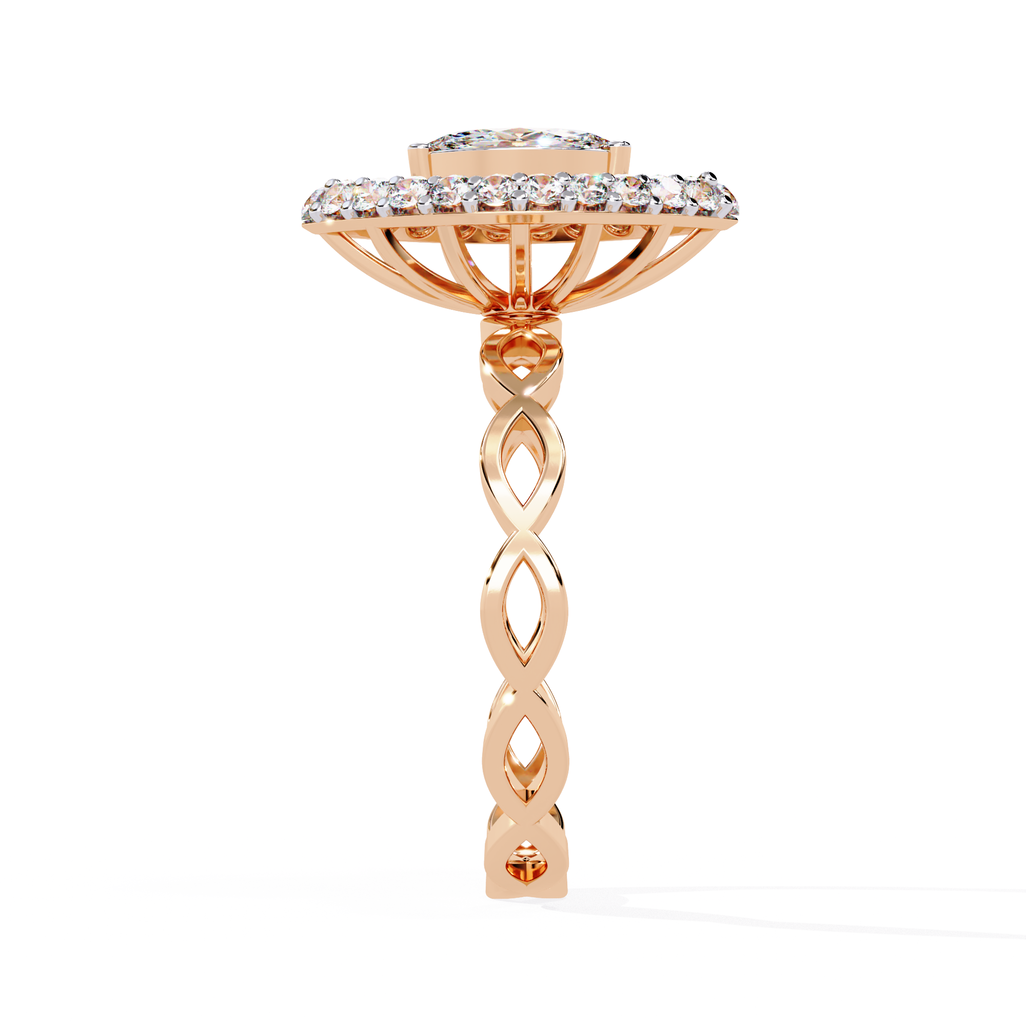 Vintage Marquise Halo Lab Grown Diamond Ring