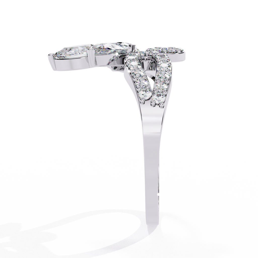 Artistic Floral-Inspired Lab Grown Diamond Ring