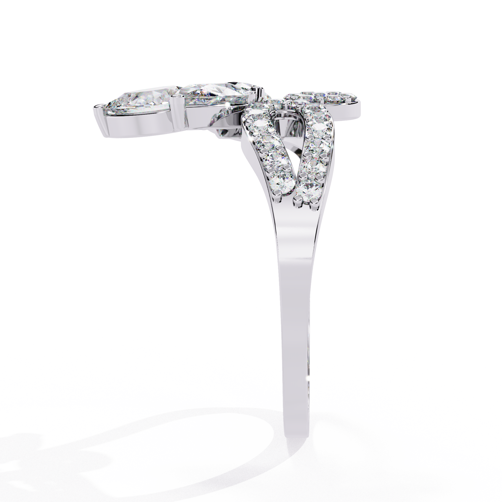 Artistic Floral-Inspired Lab Grown Diamond Ring