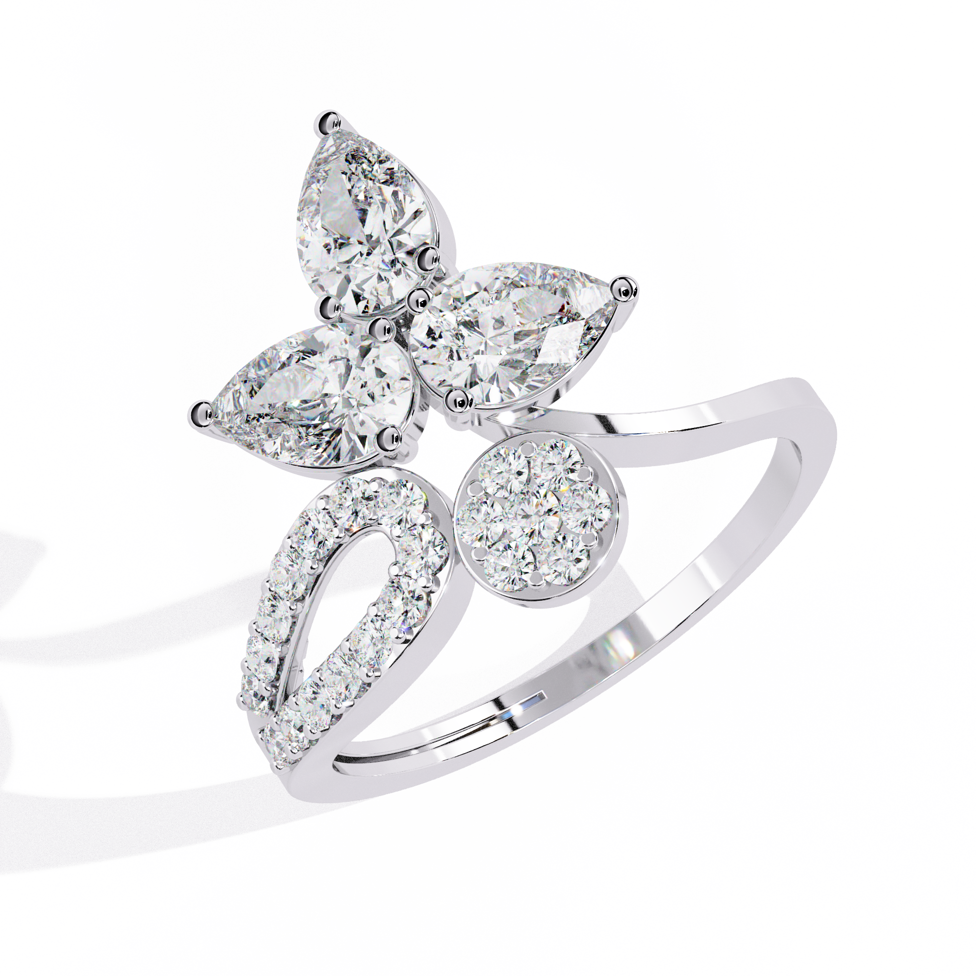 Artistic Floral-Inspired Lab Grown Diamond Ring