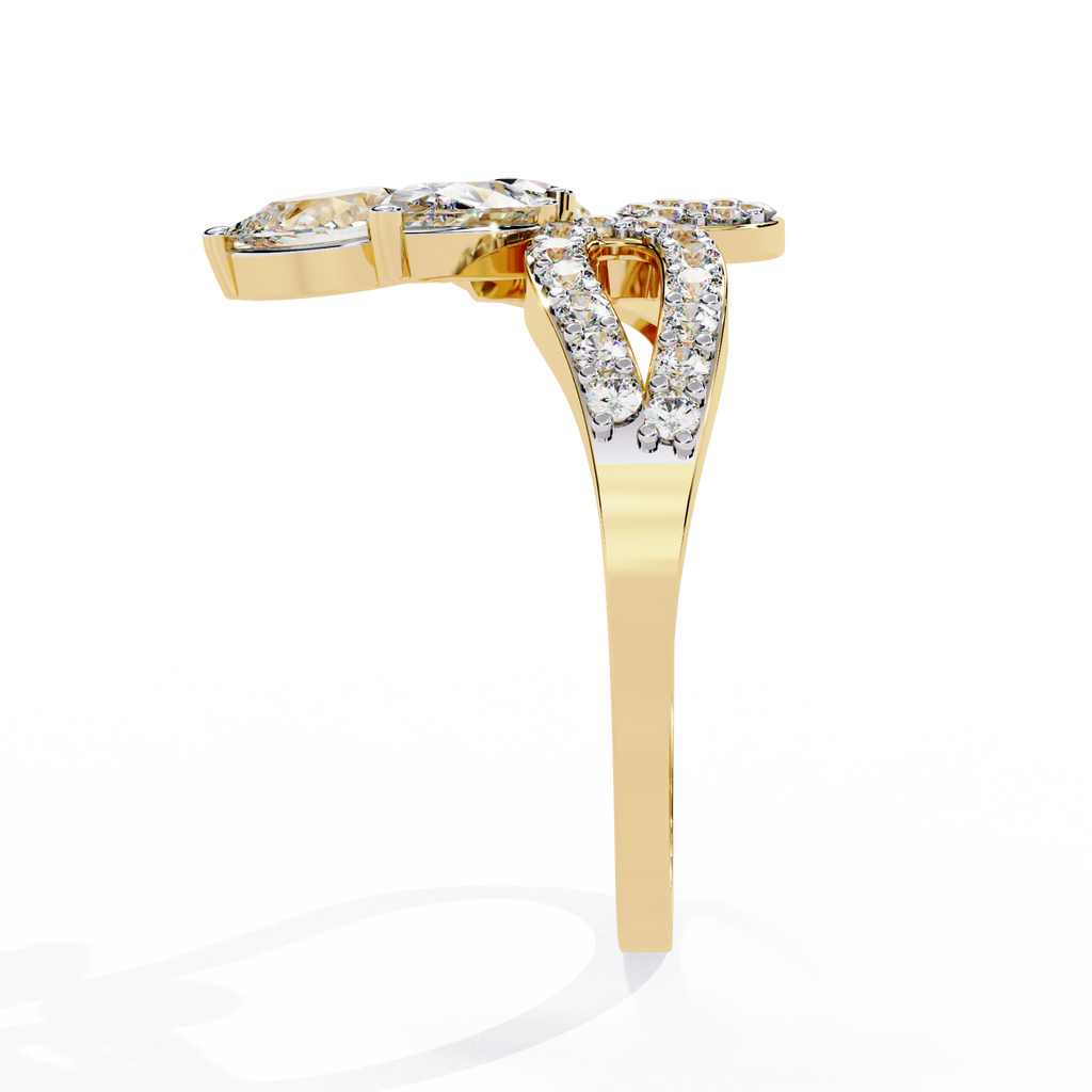 Artistic Floral-Inspired Lab Grown Diamond Ring