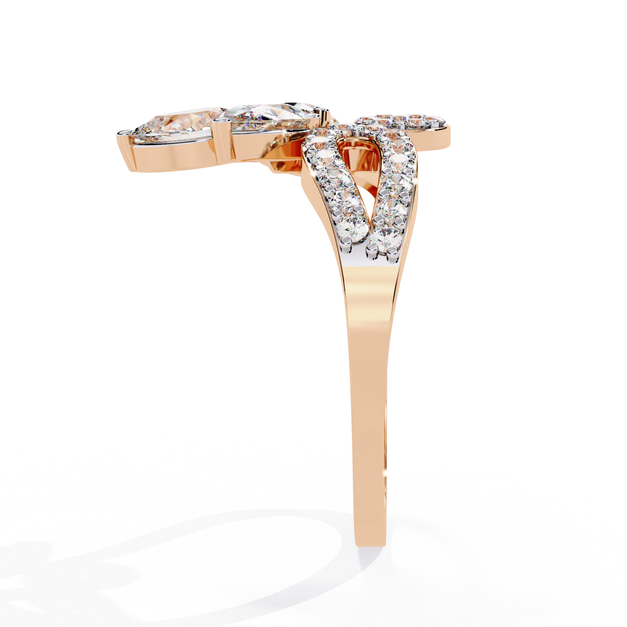 Artistic Floral-Inspired Lab Grown Diamond Ring