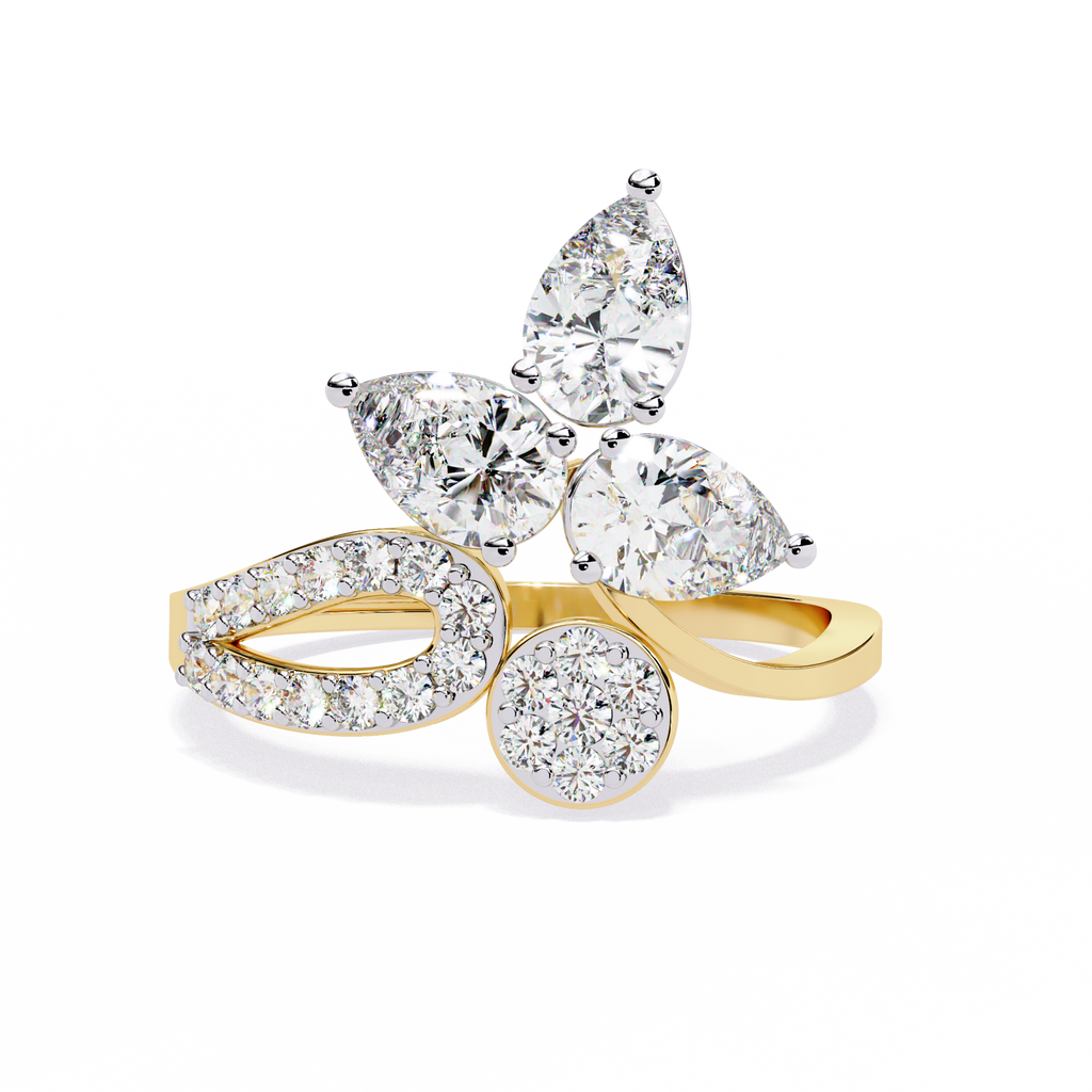 Artistic Floral-Inspired Lab Grown Diamond Ring