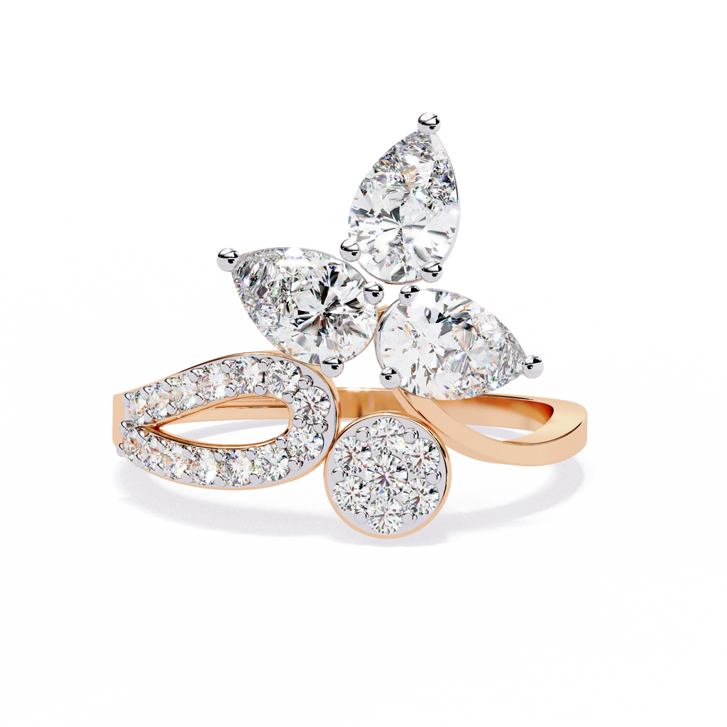 Artistic Floral-Inspired Lab Grown Diamond Ring