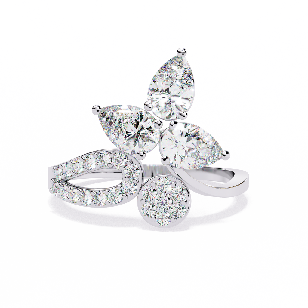 Artistic Floral-Inspired Lab Grown Diamond Ring