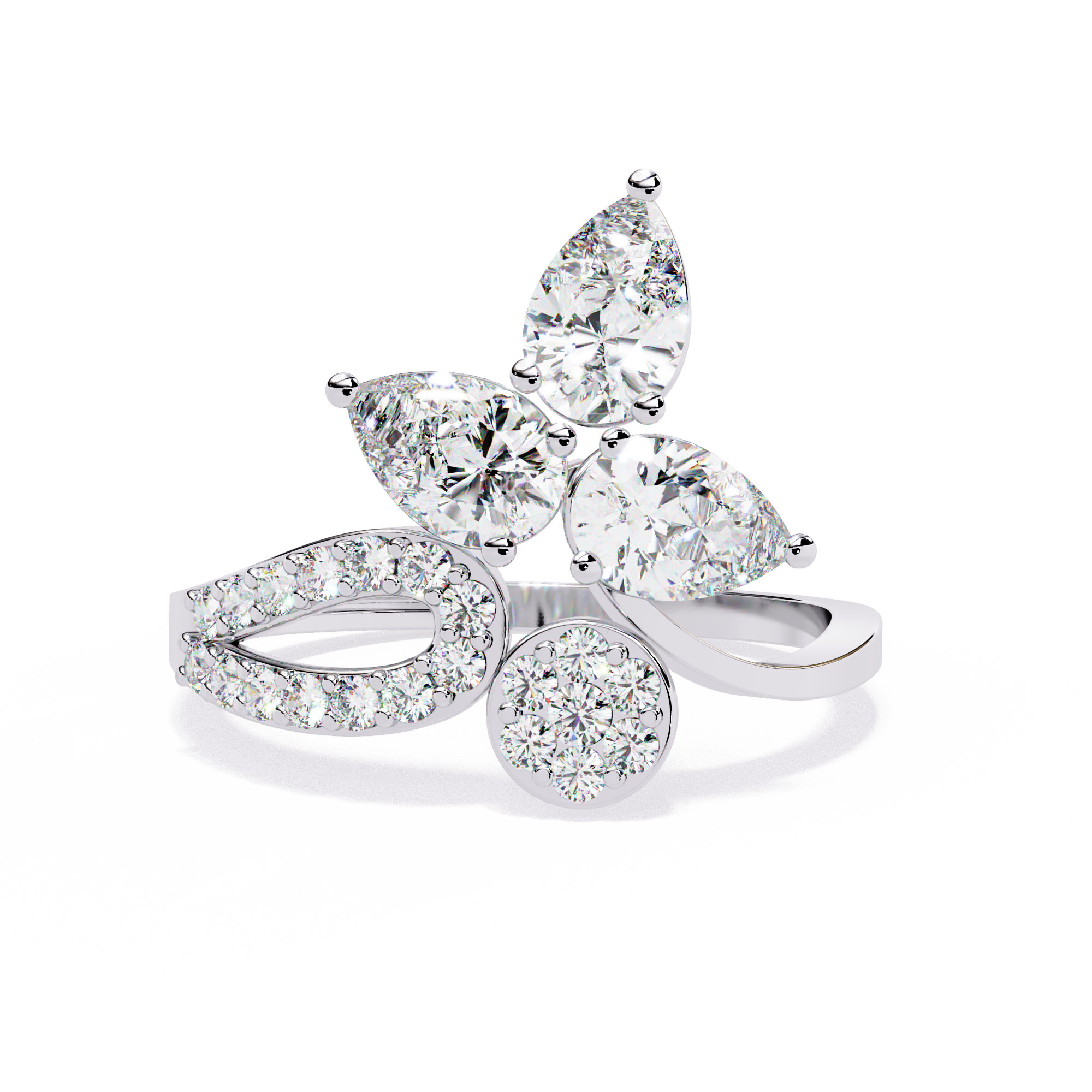 Artistic Floral-Inspired Lab Grown Diamond Ring