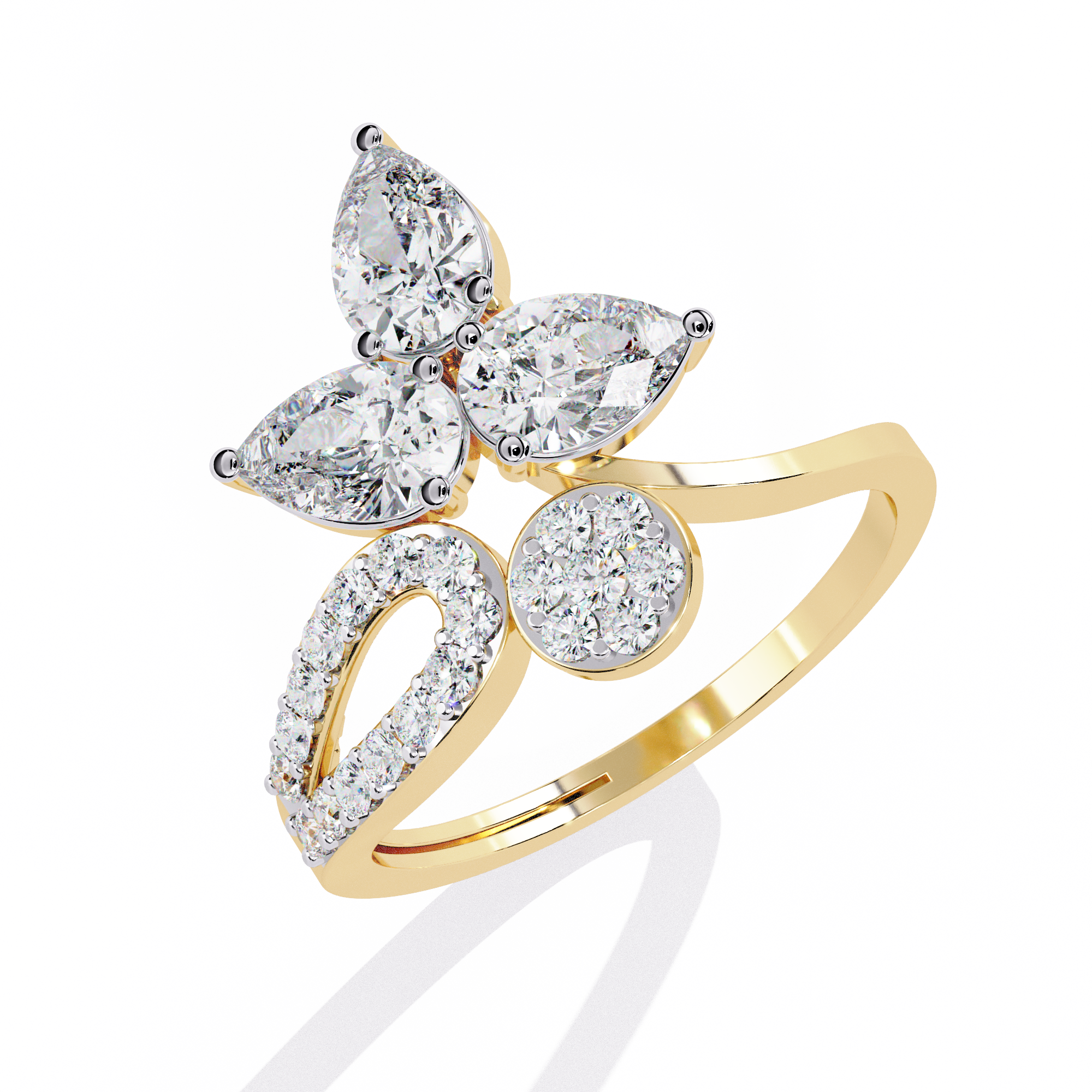 Artistic Floral-Inspired Lab Grown Diamond Ring