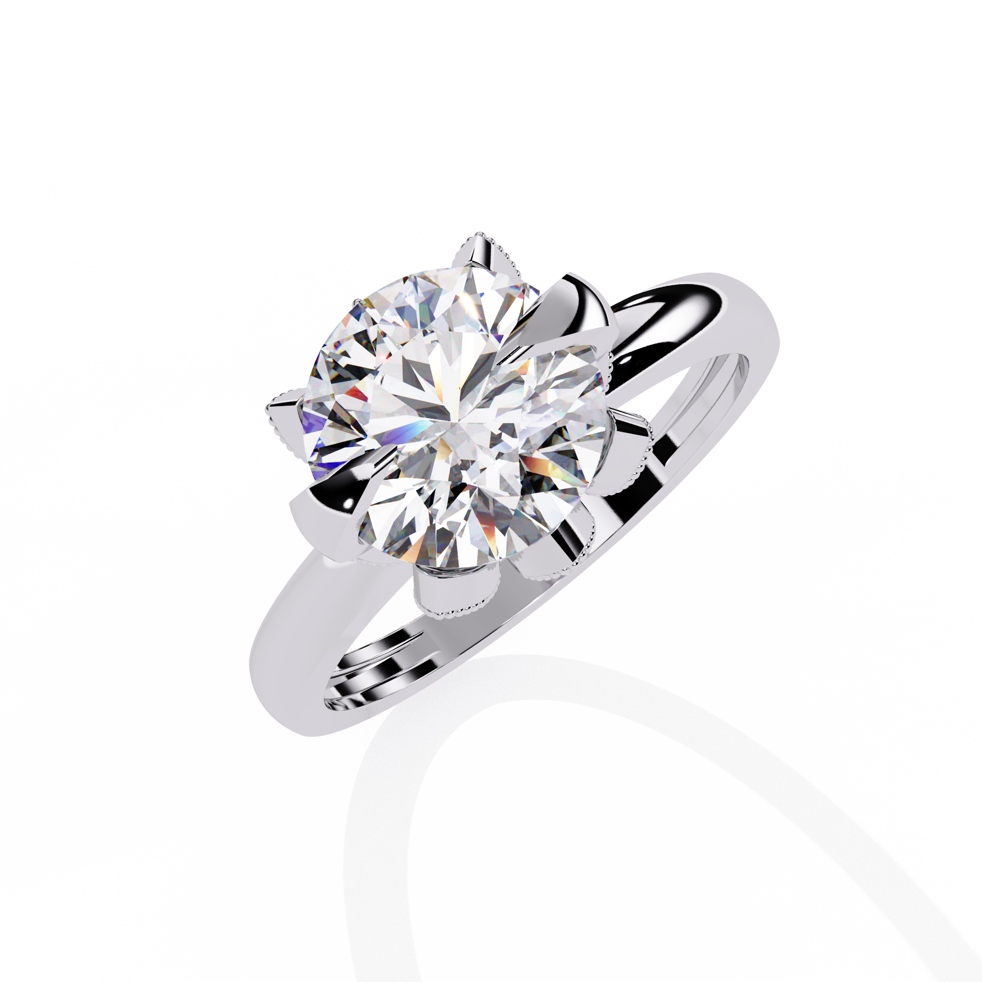 Classic Six Prong Solitaire Lab Grown Diamond Ring