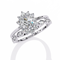 Vintage Halo Oval-Cut Lab Grown Diamond Ring