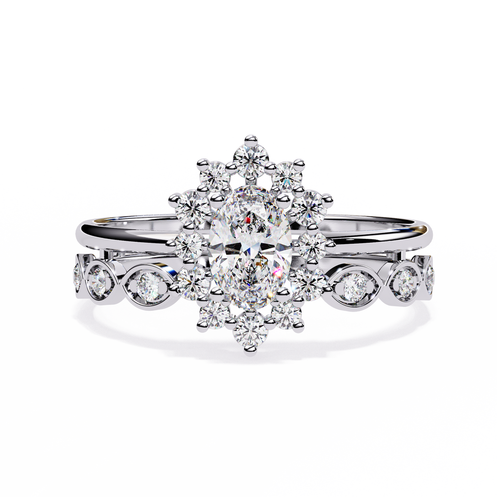 Vintage Halo Oval-Cut Lab Grown Diamond Ring