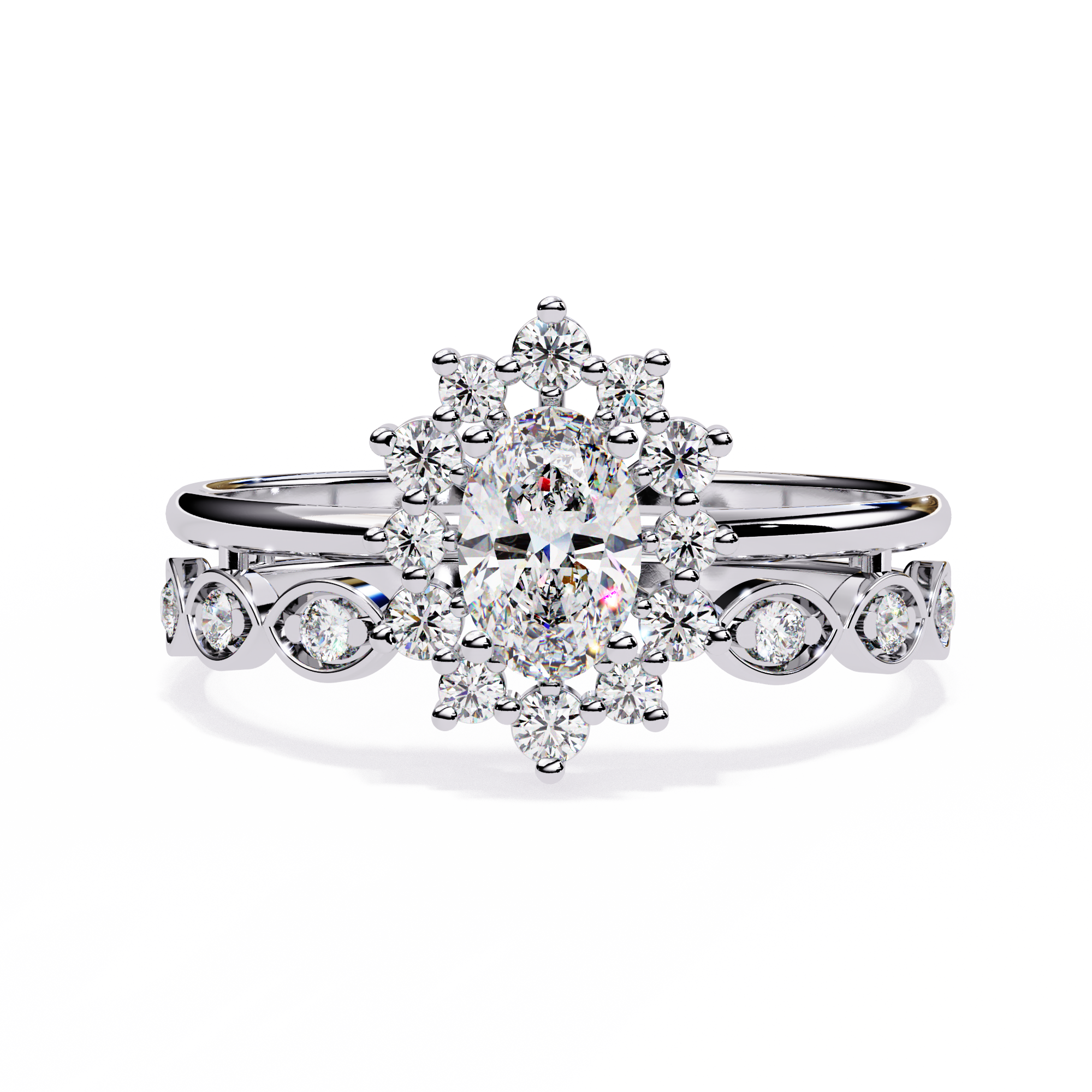 Vintage Halo Oval-Cut Lab Grown Diamond Ring