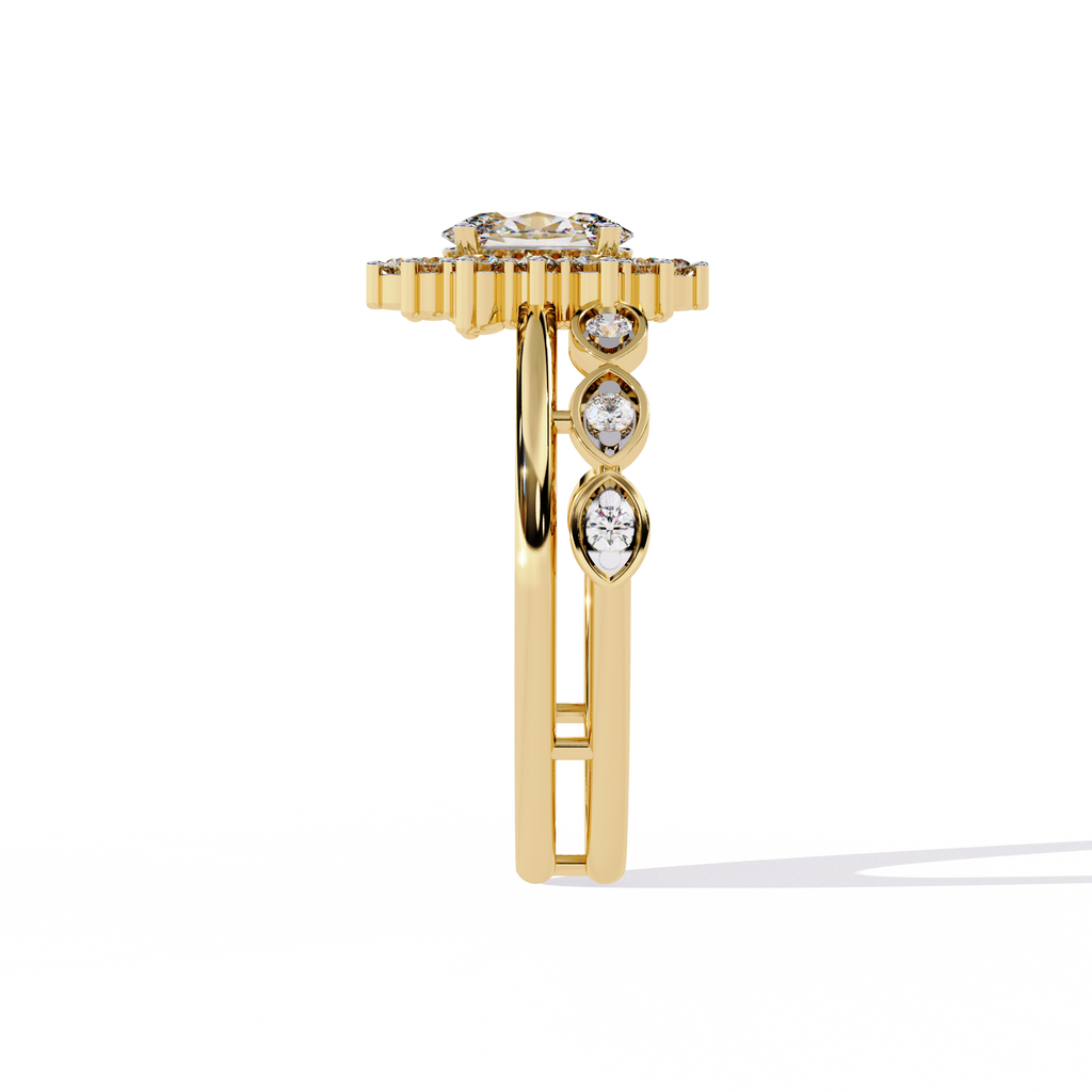 Vintage Halo Oval-Cut Lab Grown Diamond Ring