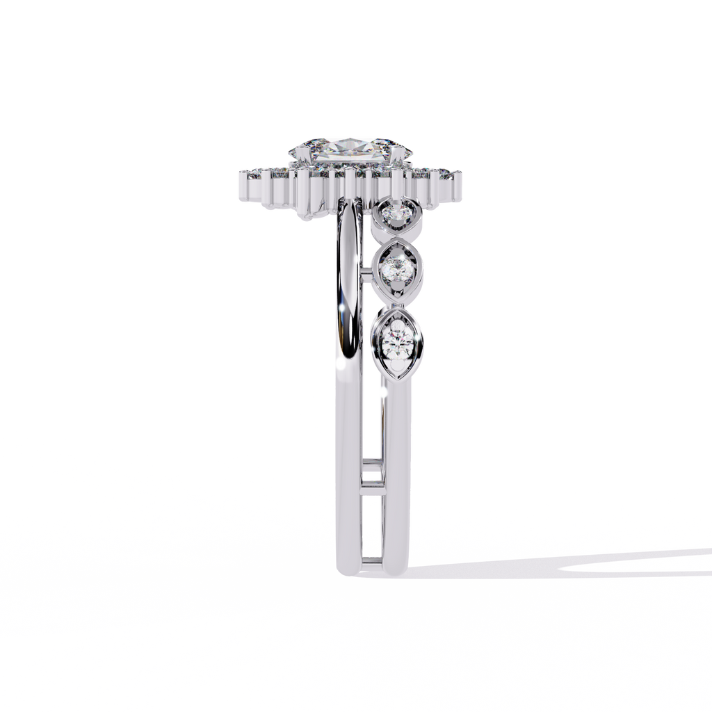 Vintage Halo Oval-Cut Lab Grown Diamond Ring