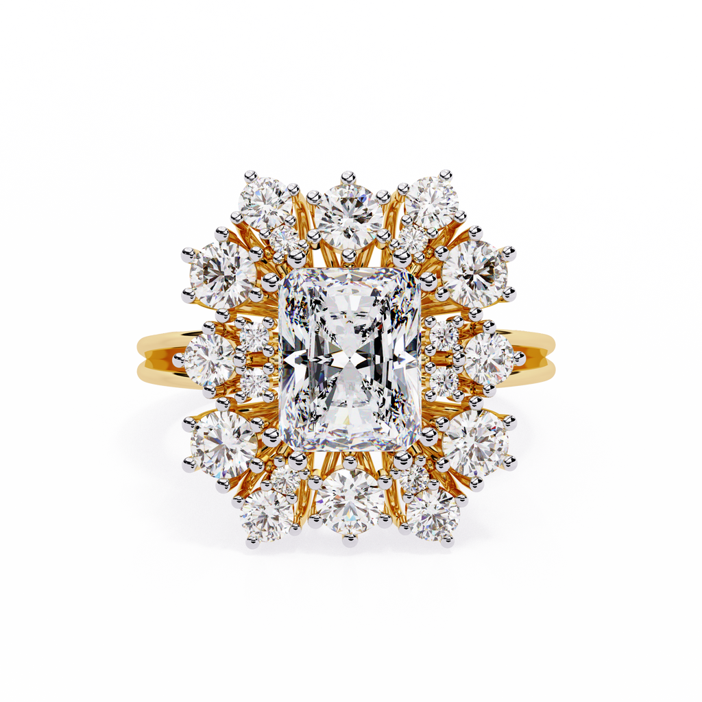 Radiant-Cut Lab Grown Diamond Halo Ring