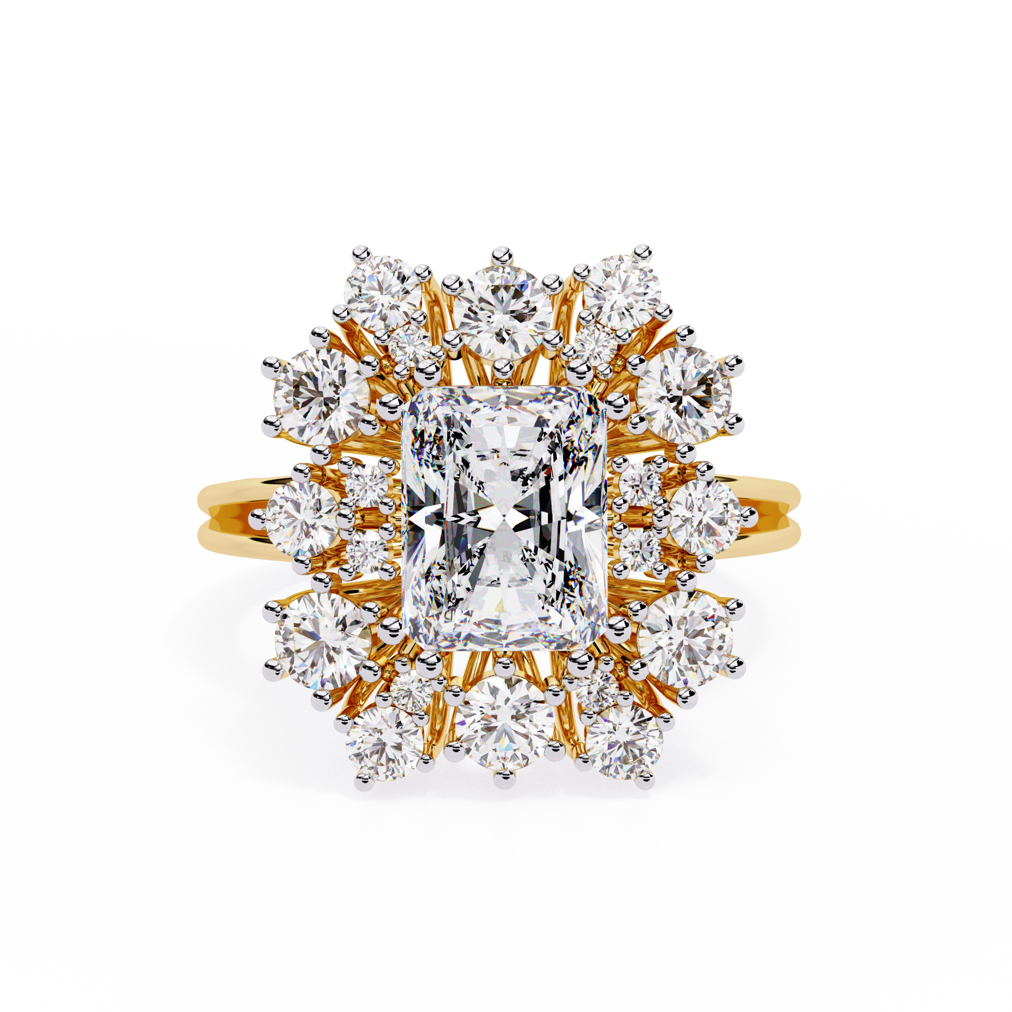 Radiant-Cut Lab Grown Diamond Halo Ring