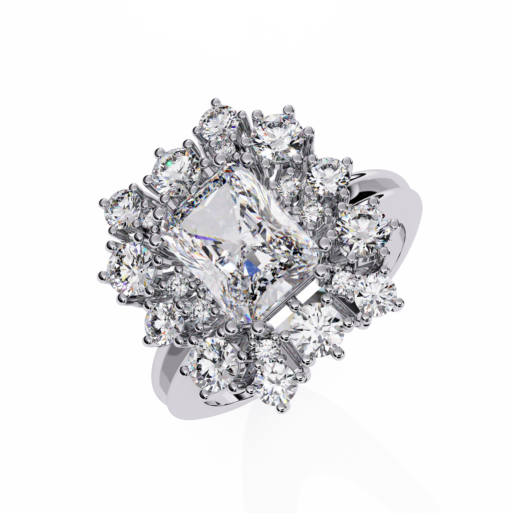 Radiant-Cut Lab Grown Diamond Halo Ring