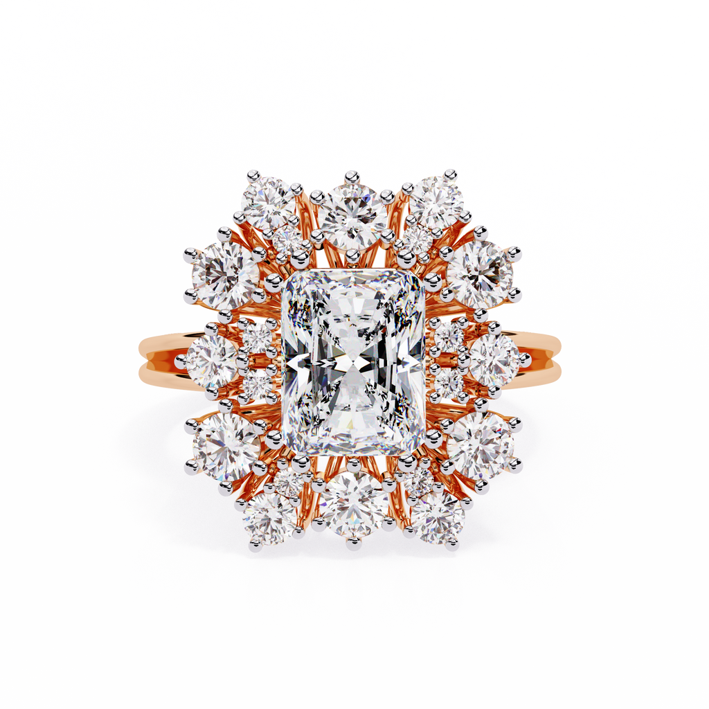 Radiant-Cut Lab Grown Diamond Halo Ring