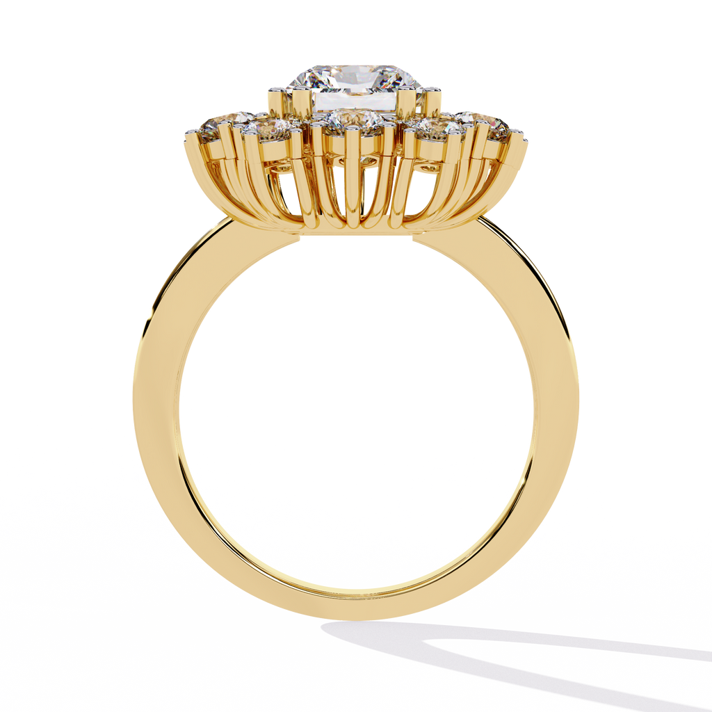 Radiant-Cut Lab Grown Diamond Halo Ring