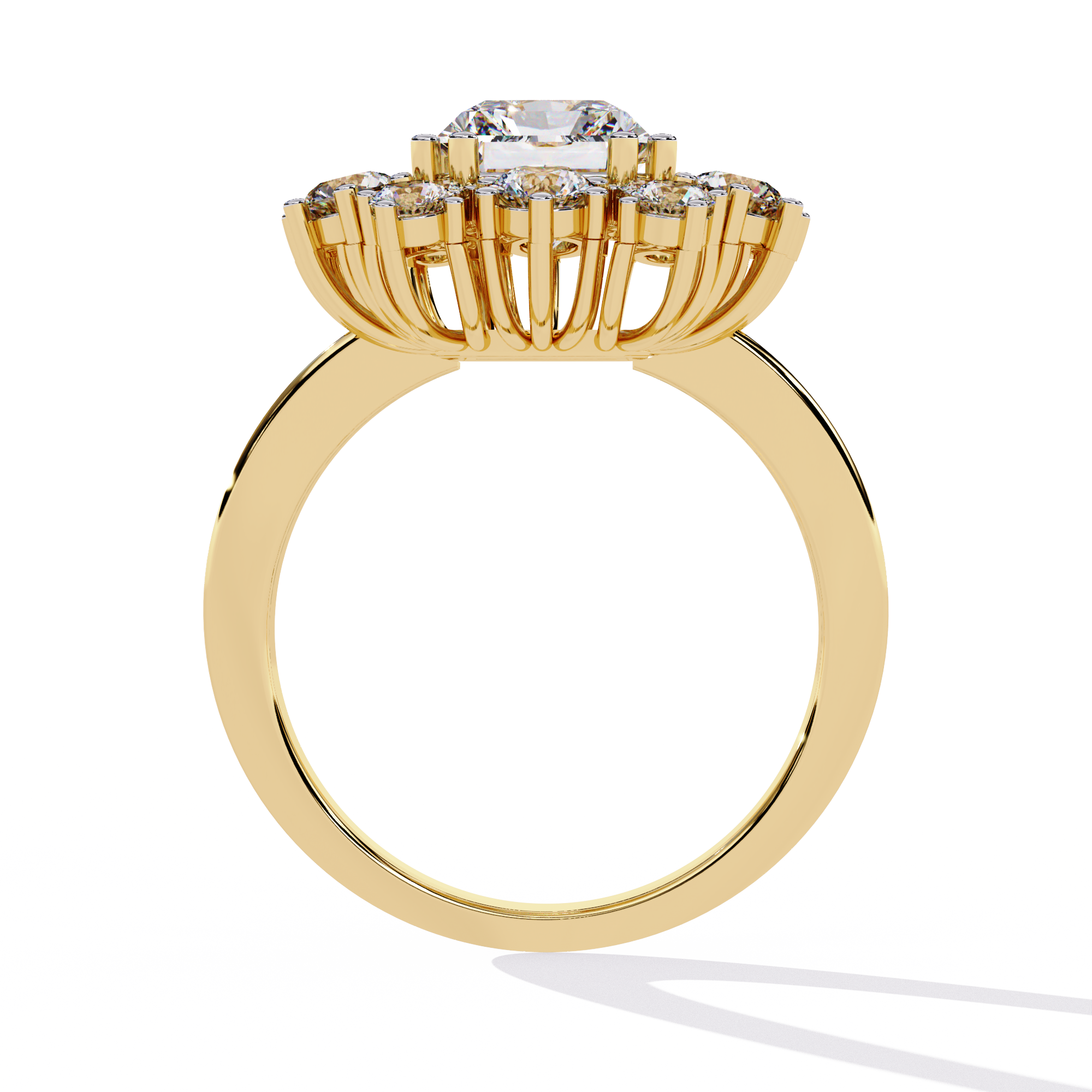 Radiant-Cut Lab Grown Diamond Halo Ring