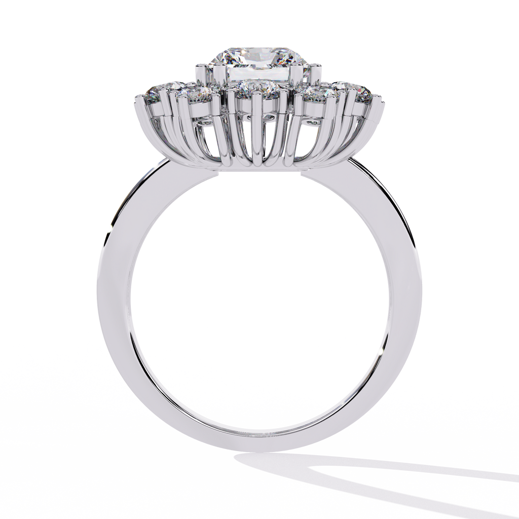 Radiant-Cut Lab Grown Diamond Halo Ring