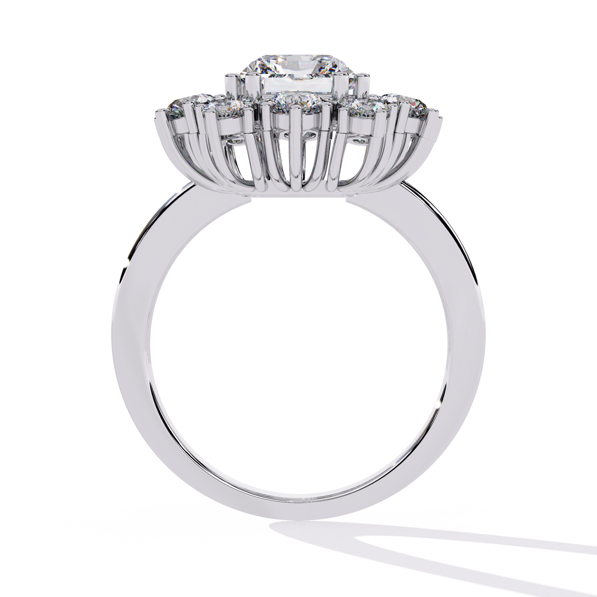 Radiant-Cut Lab Grown Diamond Halo Ring