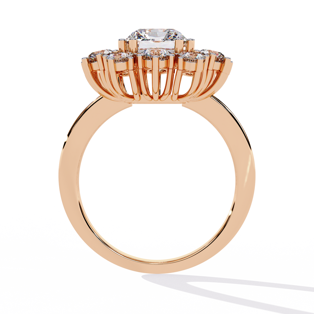 Radiant-Cut Lab Grown Diamond Halo Ring