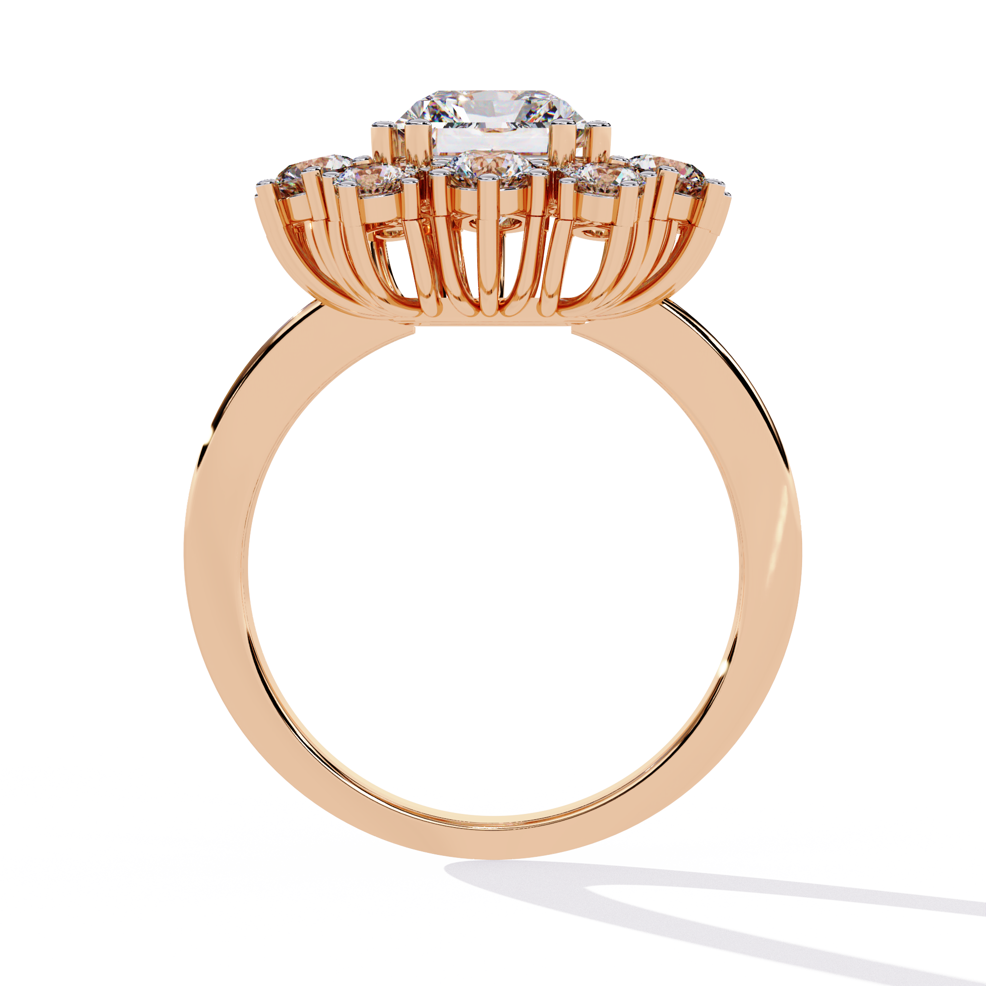 Radiant-Cut Lab Grown Diamond Halo Ring