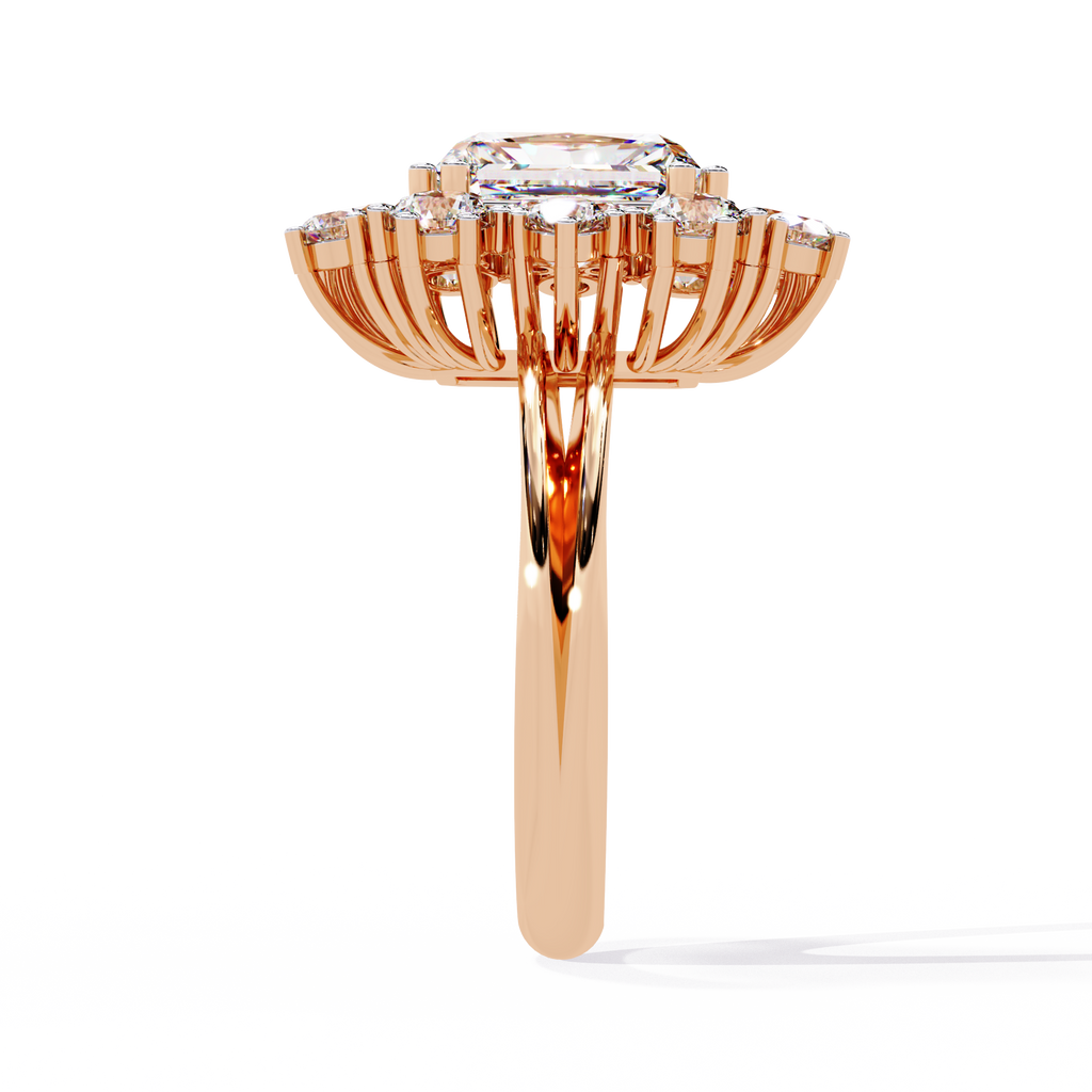 Radiant-Cut Lab Grown Diamond Halo Ring