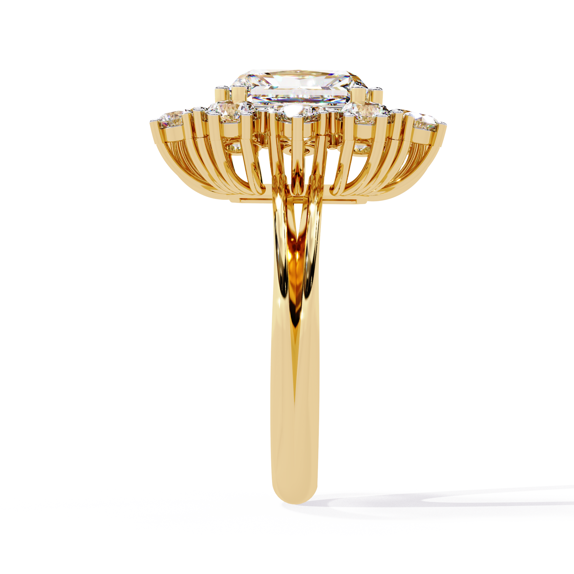 Radiant-Cut Lab Grown Diamond Halo Ring