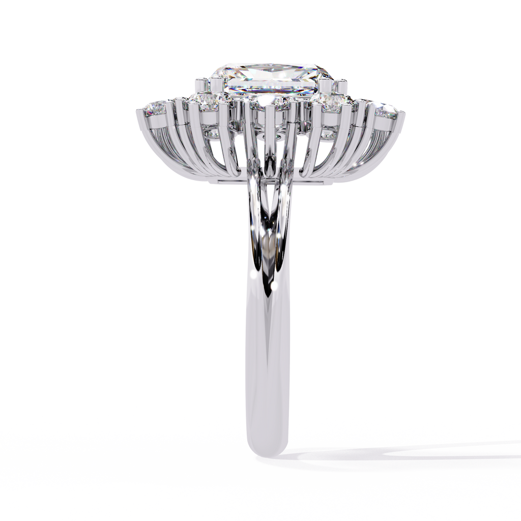 Radiant-Cut Lab Grown Diamond Halo Ring