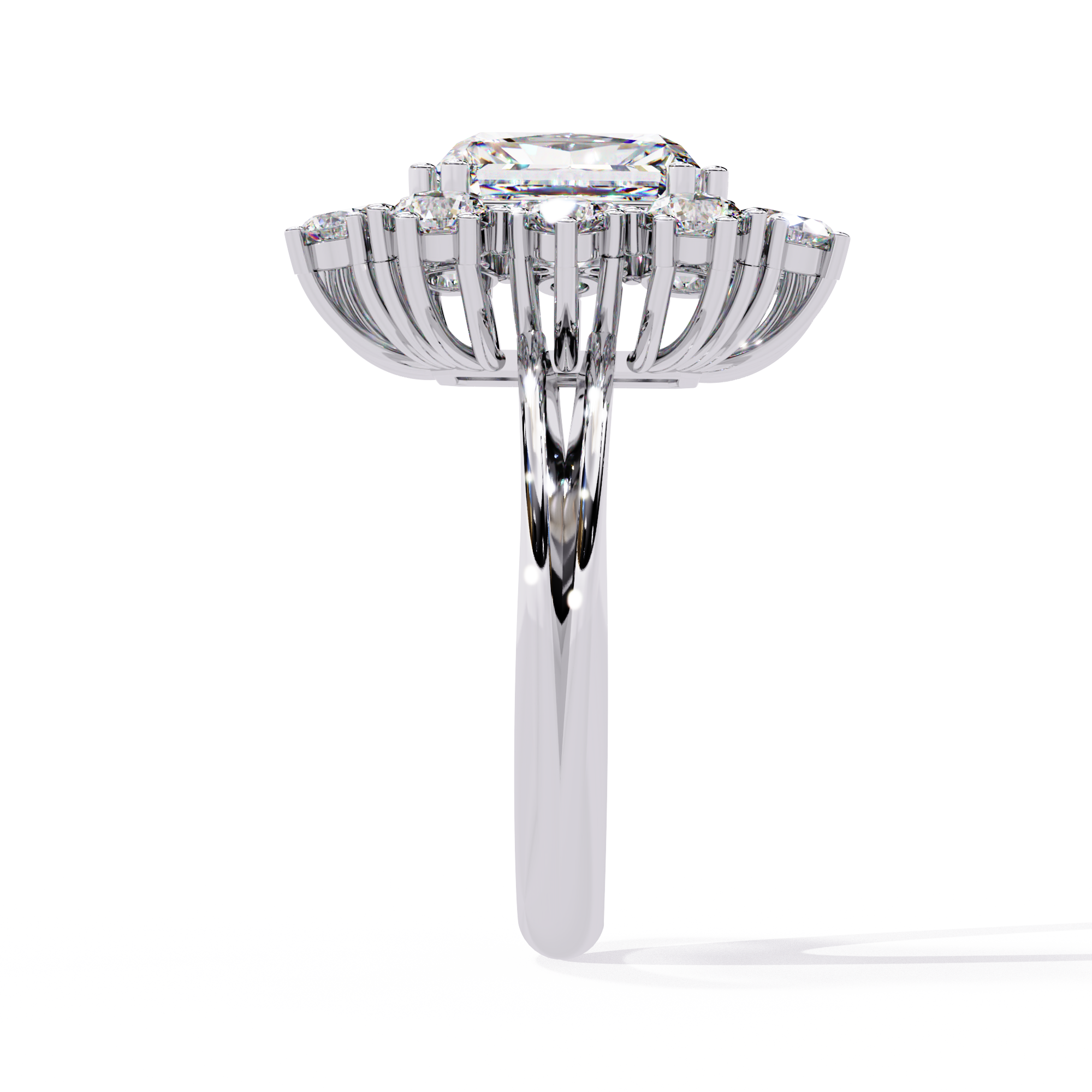Radiant-Cut Lab Grown Diamond Halo Ring