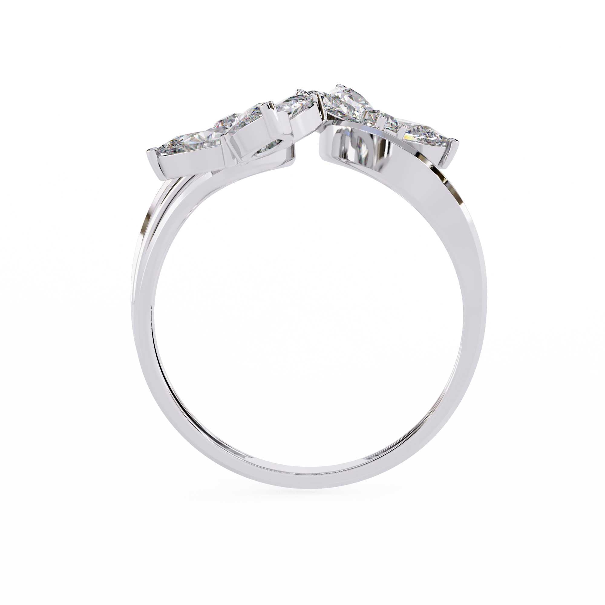 Elegant Floral-Inspired Open Wrap Lab Grown Diamond Ring