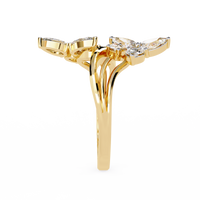 Elegant Floral-Inspired Open Wrap Lab Grown Diamond Ring