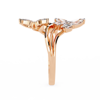 Elegant Floral-Inspired Open Wrap Lab Grown Diamond Ring