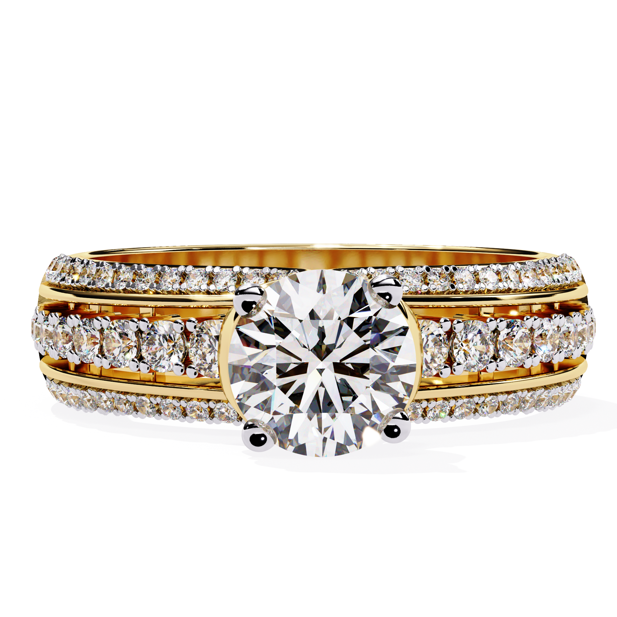 Elegant 14K Gold Lab Grown Diamond Bridal Ring
