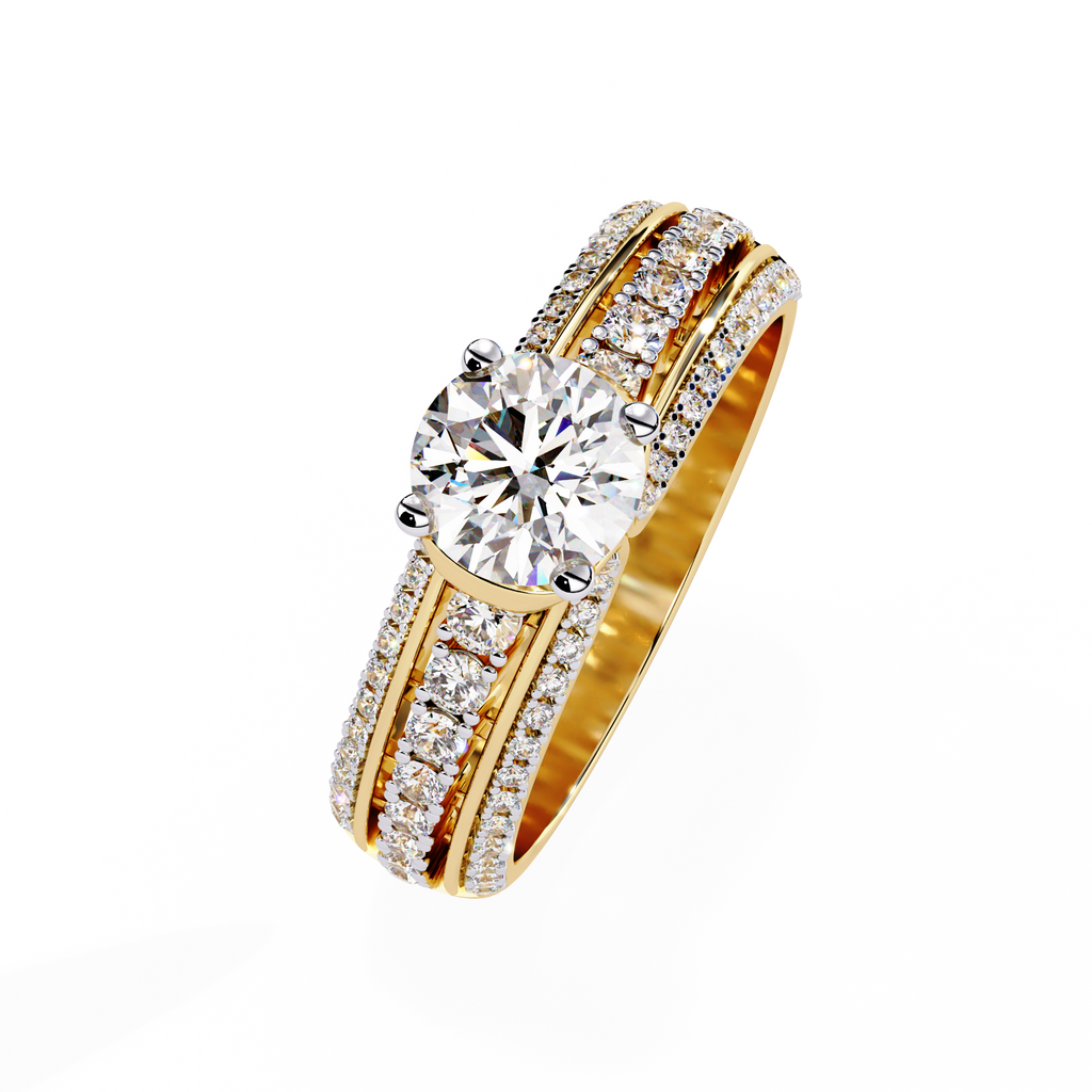 Elegant 14K Gold Lab Grown Diamond Bridal Ring