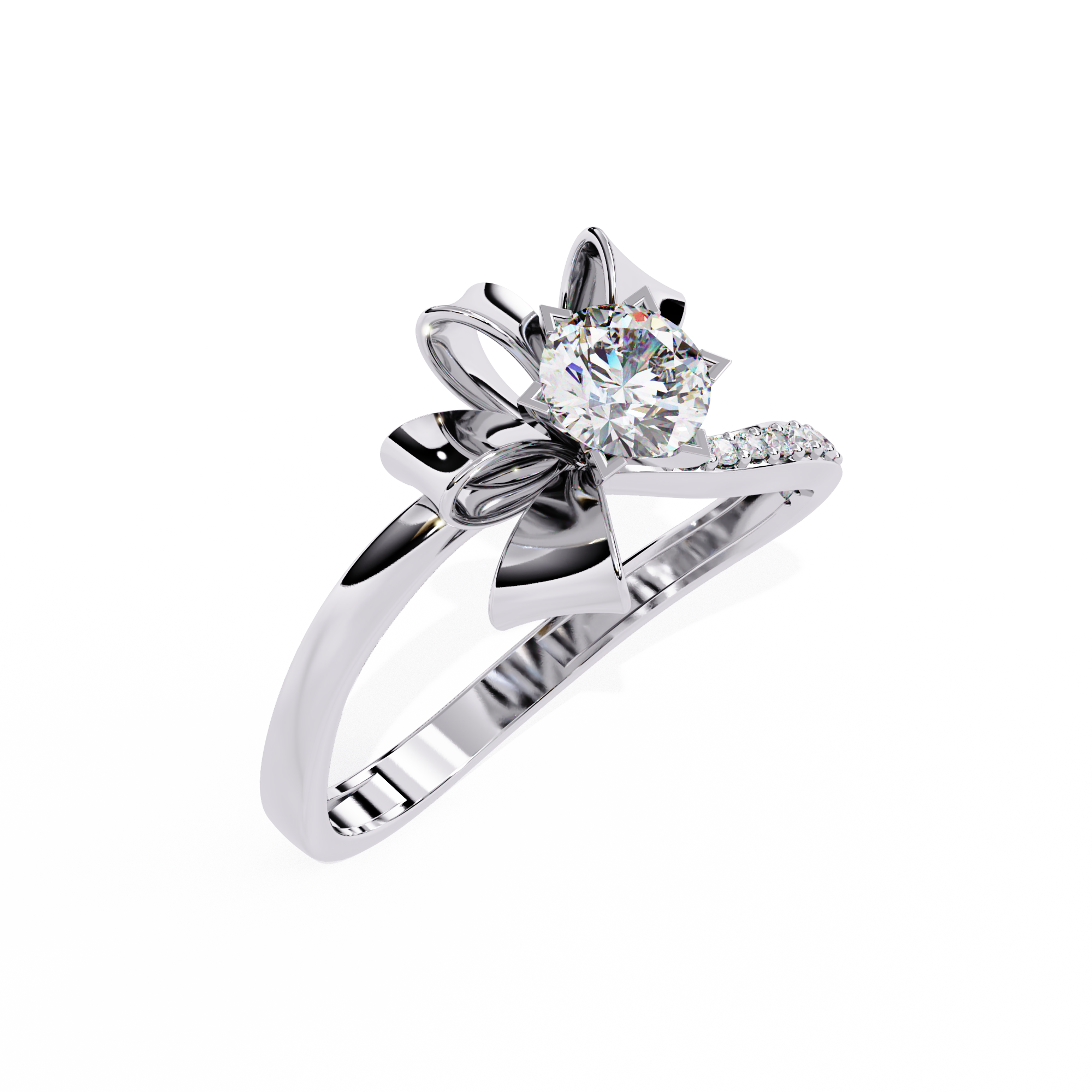 Bow-Inspired Lab Grown Diamond Ring