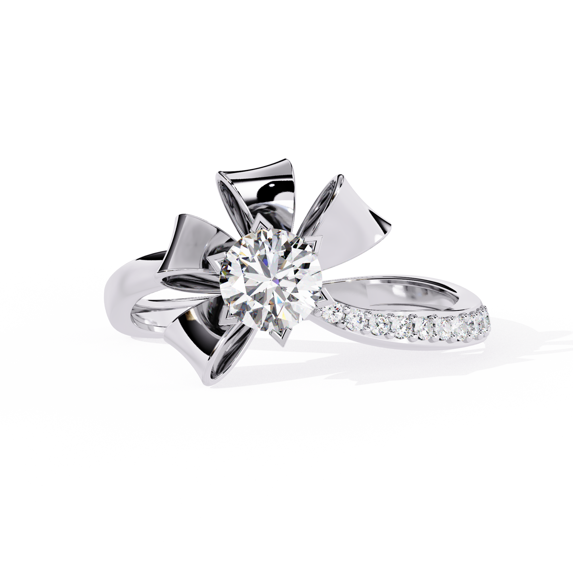 Bow-Inspired Lab Grown Diamond Ring