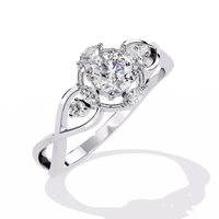 Elegant Marquise and Round Lab Grown Diamond Ring