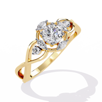 Elegant Marquise and Round Lab Grown Diamond Ring