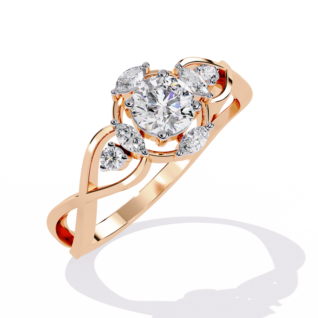 Elegant Marquise and Round Lab Grown Diamond Ring