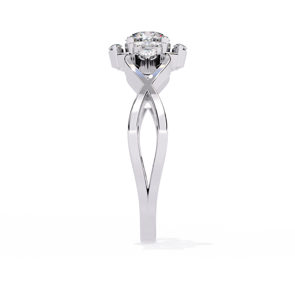 Elegant Marquise and Round Lab Grown Diamond Ring
