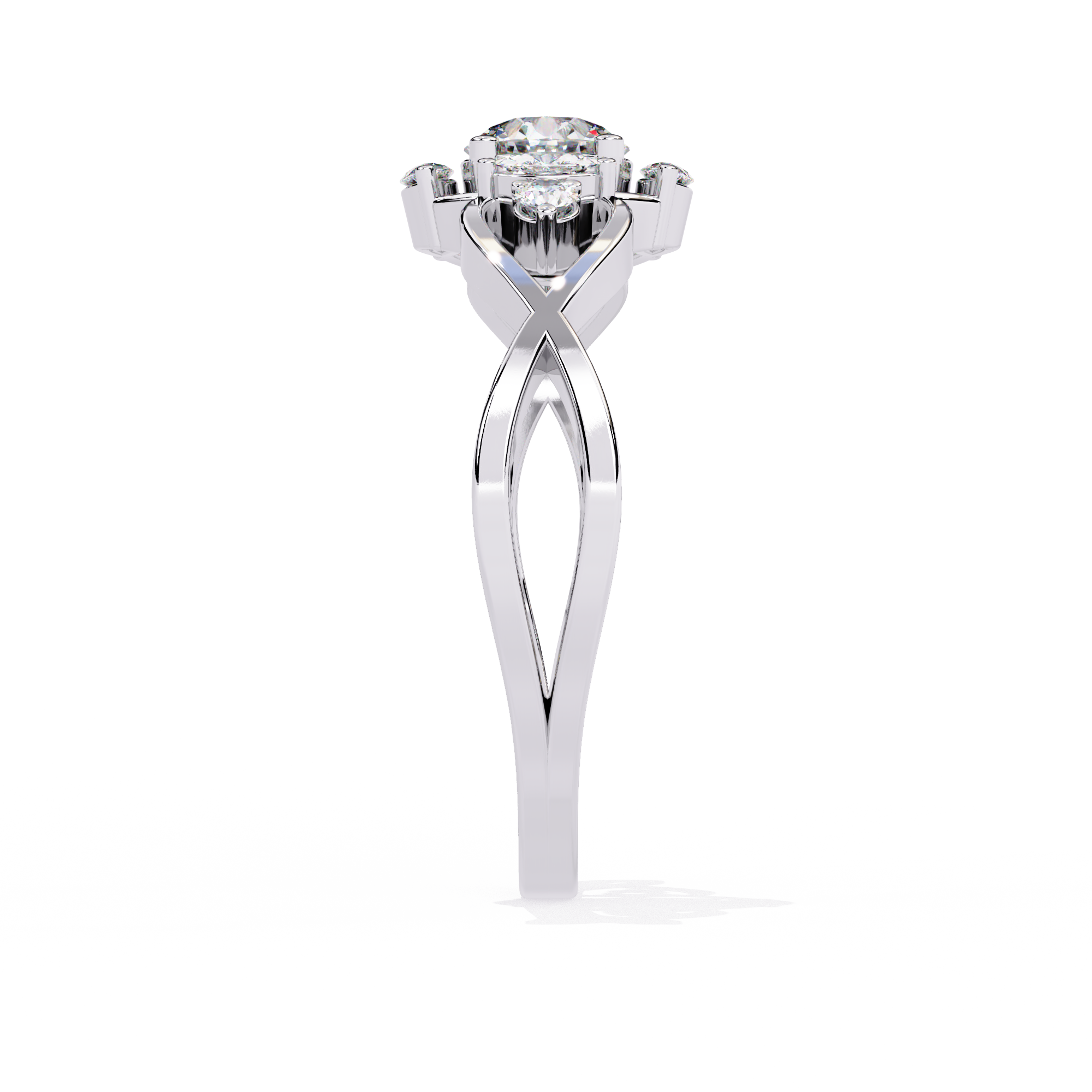 Elegant Marquise and Round Lab Grown Diamond Ring
